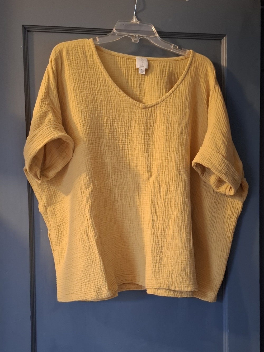 Joie Mustard Textured V-Neck Tunic